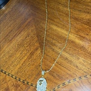 Bape chain gold plated hip hop chain new